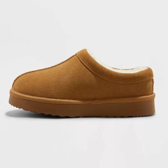 Women's Kaya Genuine Leather Clog Slipper Tan Size 9 - Picture 2 of 4